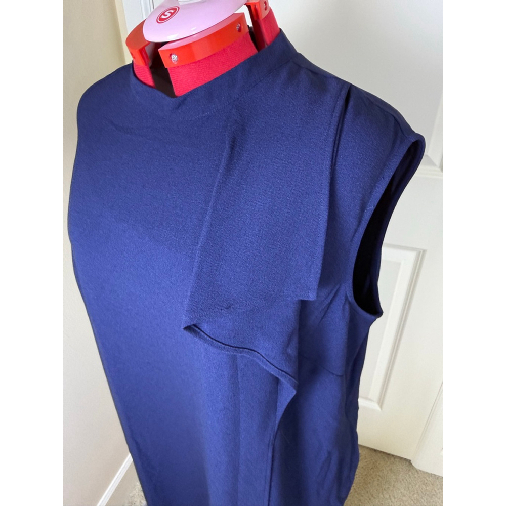 Women's London Times Woman Navy Sleeveless Mock Neck Dress Plus Size 16W - Picture 5 of 11